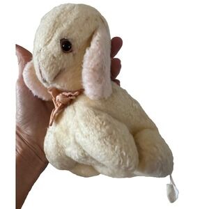 Bantam Lamb Musical Plush Moving Wind Up Key Cream Pink Bow Sheep Vintage